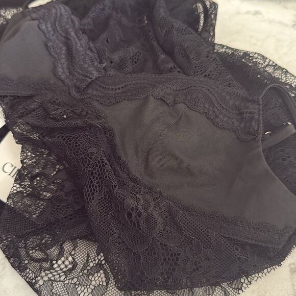 NWT Cider LACE SWEETHEART SEE-THROUGH SPLIT RUFFLE HEM MAXI DRESS - Picture 4 of 4